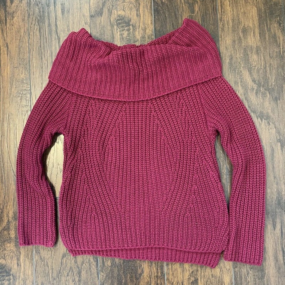 Express Women's Pullover Sweater Long Sleeve Pink Knit Cowl Neck Size Small